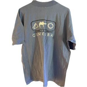 Vtg Generra Women's Medium T-shirt‎ Light Blue Camel Logo Cotton